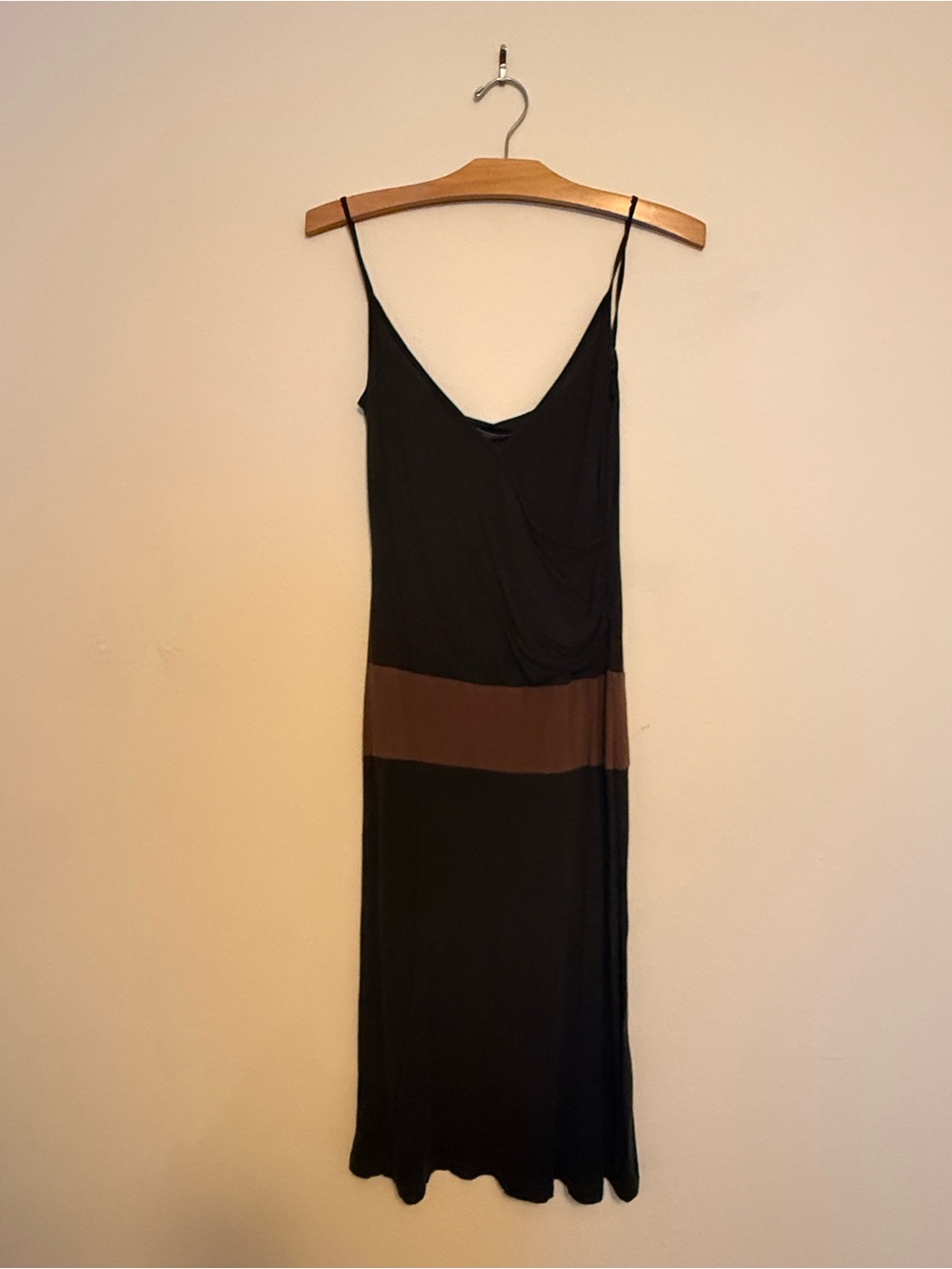 James Perse Brown Slip Midi Dress with Brown Band